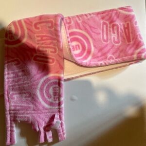 Chicago Cubs Fleece Scarf Pink Pattern